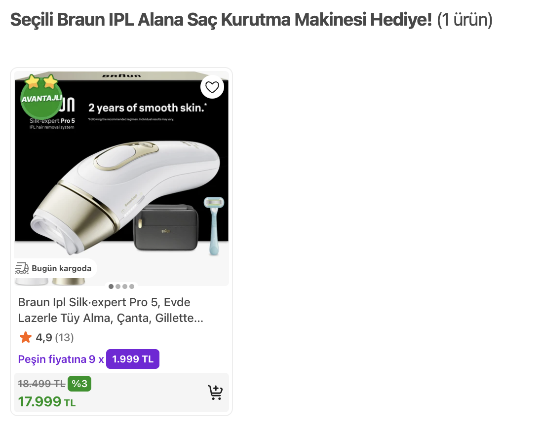Braun IPL Silk Expert Pro 5 PL5251 ve  Saç Kurutma Makinesi 17999TL - Görsel 2